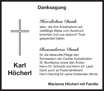 Traueranzeige von Karl Höcherl von Pegnitz-Zeitung